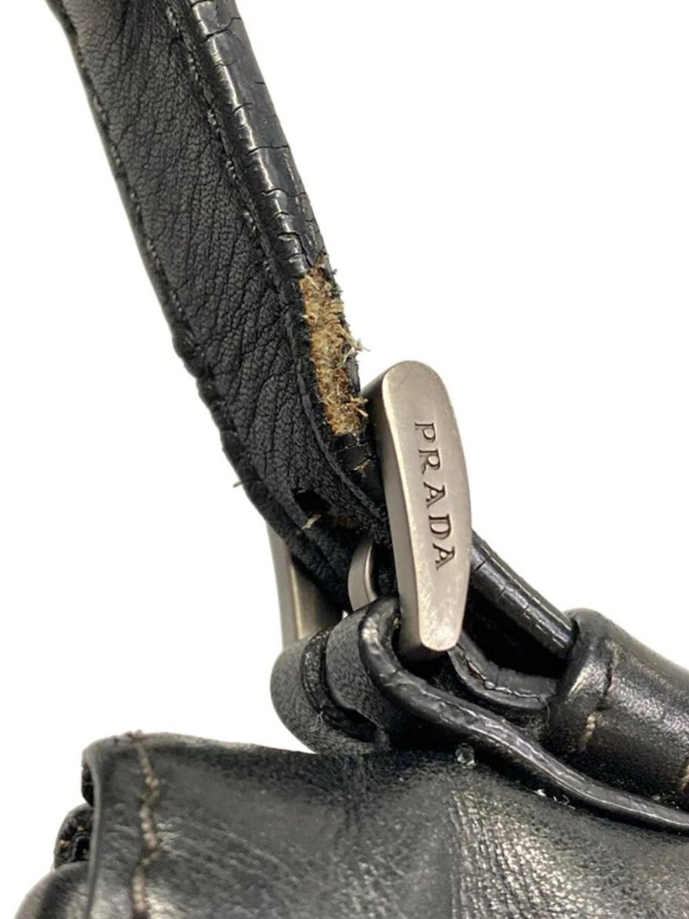 PRADA Black Leather Shoulder Bag - Picture 11 of 15